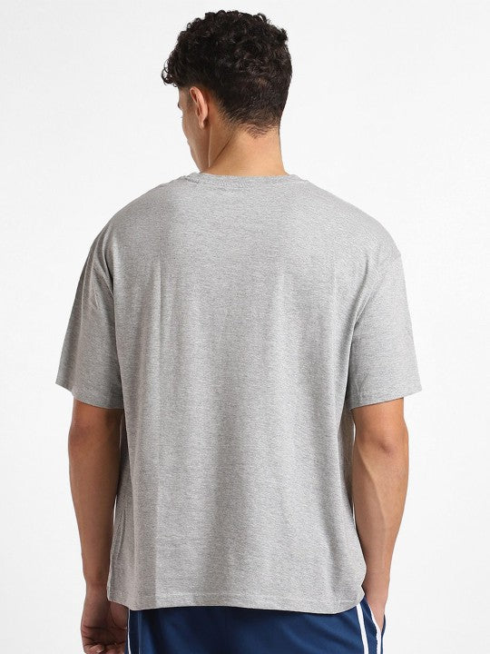 Steel Grey Plain Oversized T-Shirt For Men