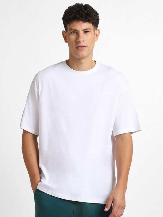 White Plain Oversized T-Shirt For Men