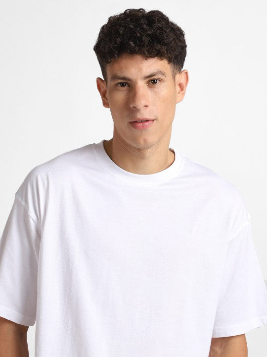 White Plain Oversized T-Shirt For Men