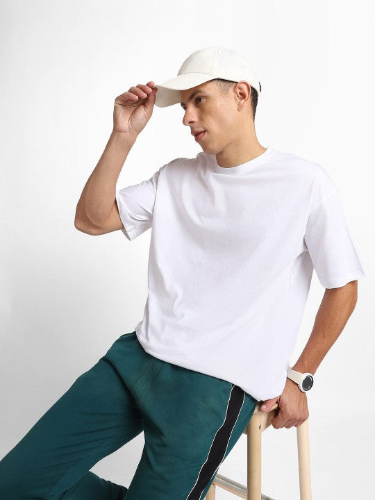 White Plain Oversized T-Shirt For Men