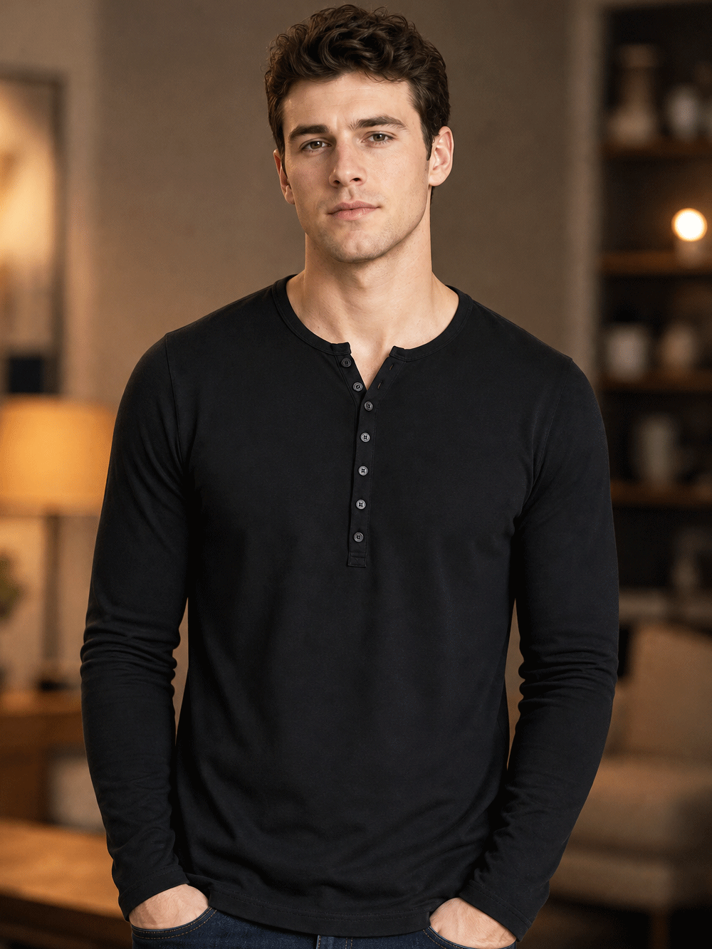 Pack of 2- Henley Full Sleeve T-Shirt
